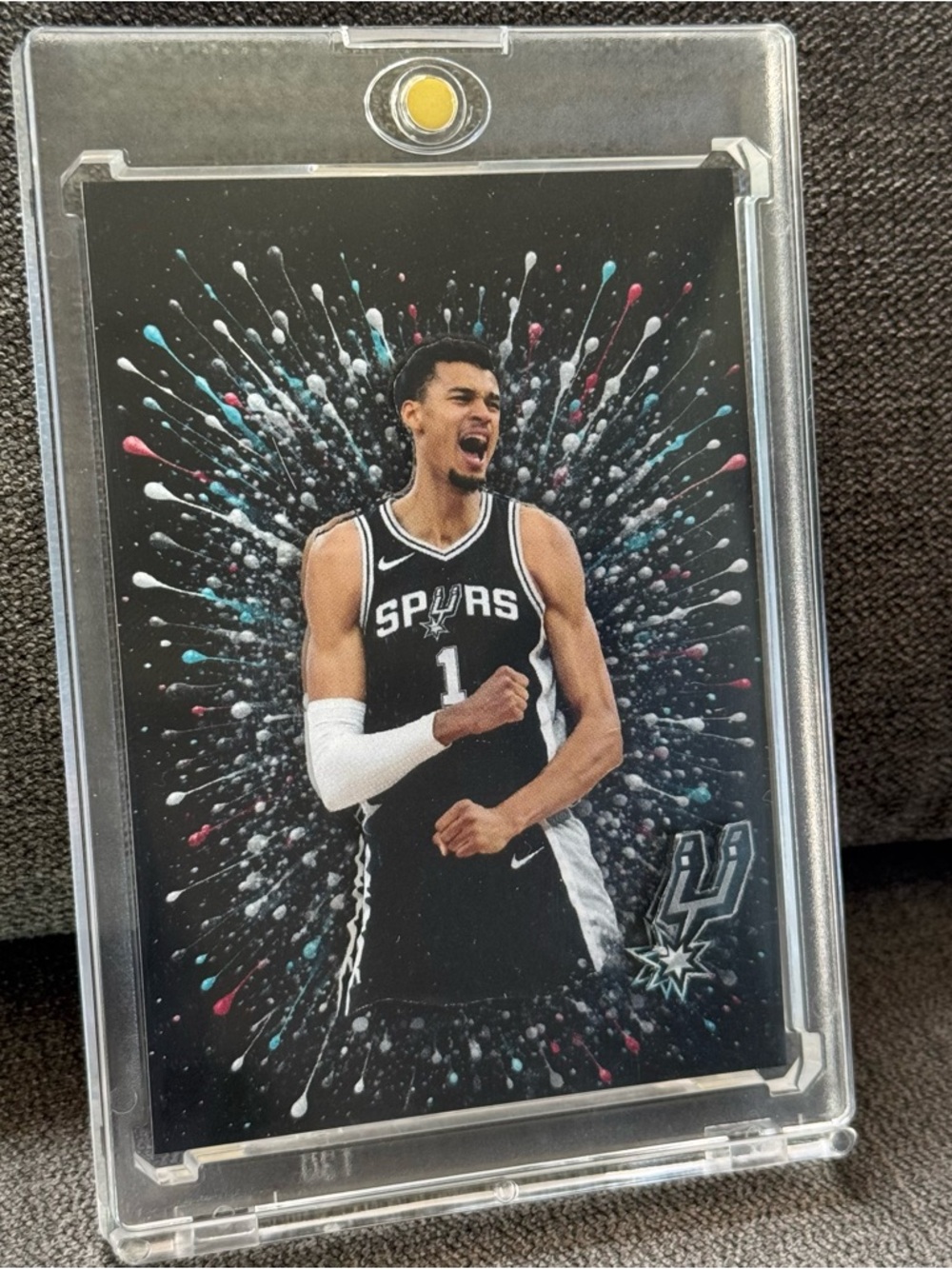 Custom 3D Floater - Custom art card Victor Wembanyama  Slimesplat card - Spurs